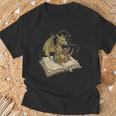 Dragon Bookworm Reading Fantasy Book Graphic Art T-Shirt Gifts for Old Men Dragon Bookworm Reading Fantasy Book Graphic Art T-Shirt Gifts for Old Men