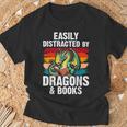 Dragon Reading Book Retro Vintage 80s Library Bookworm T-Shirt Gifts for Old Men Dragon Reading Book Retro Vintage 80s Library Bookworm T-Shirt Gifts for Old Men