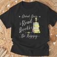 Drink Beer Read Books Be Happy Book For Readers T-Shirt Gifts for Old Men