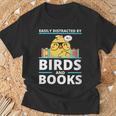 Easily Distracted By Birds And Books T-Shirt Gifts for Old Men