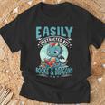Easily Distracted By Books And Dragons Nerds T-Shirt Gifts for Old Men Easily Distracted By Books And Dragons Nerds T-Shirt Gifts for Old Men