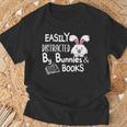 Easily Distracted By Bunnies And Books T-Shirt Gifts for Old Men
