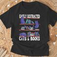 Easily Distracted By Cats And Book Bookworm Cat Lover For Men Women T-Shirt Gifts for Old Men Easily Distracted By Cats And Book Bookworm Cat Lover For Men Women T-Shirt Gifts for Old Men