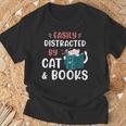 Easily Distracted By Cats And Books Cat & Book Lover For Men Women Kids T-Shirt Gifts for Old Men Easily Distracted By Cats And Books Cat & Book Lover For Men Women Kids T-Shirt Gifts for Old Men