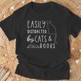Easily Distracted Cats And Books For Cat Lovers For Men Women Kids T-Shirt Gifts for Old Men