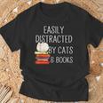 Easily Distracted By Cats And Books Cute Book Lover T-Shirt Gifts for Old Men Easily Distracted By Cats And Books Cute Book Lover T-Shirt Gifts for Old Men