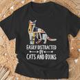 Easily Distracted By Cats And Books Reader Cat Lovers For Men Women Girls Kids T-Shirt Gifts for Old Men Easily Distracted By Cats And Books Reader Cat Lovers For Men Women Girls Kids T-Shirt Gifts for Old Men