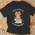 Easily Distracted By Cats And Books Shirts Book Lover T-Shirt Gifts for Old Men