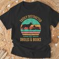 Easily Distracted By Dholes & Books Retro Wild Dogs Lover T-Shirt Gifts for Old Men
