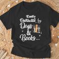 Easily Distracted By Dogs And Books Tee T-Shirt Gifts for Old Men