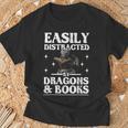 Easily Distracted By Dragons And Books Fantasy Book Lover T-Shirt Gifts for Old Men Easily Distracted By Dragons And Books Fantasy Book Lover T-Shirt Gifts for Old Men