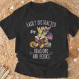 Easily Distracted By Dragons And Books Reading & Fantasy T-Shirt Gifts for Old Men Easily Distracted By Dragons And Books Reading & Fantasy T-Shirt Gifts for Old Men