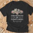 Easily Distracted By Flowers And Books T-Shirt Gifts for Old Men