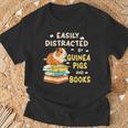 Easily Distracted By GUINEA PIGS And Books T-Shirt Gifts for Old Men