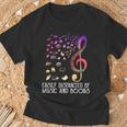 Easily Distracted By Music And Books For Book Lovers T-Shirt Gifts for Old Men