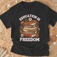 Education Is Freedom History Month Book Black Teacher T-Shirt Gifts for Old Men Education Is Freedom History Month Book Black Teacher T-Shirt Gifts for Old Men