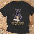 DO YOU EVEN READ BRO Cat Lover's Reading Books T-Shirt Gifts for Old Men
