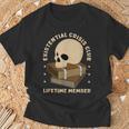 Existential Crisis Club Lifetime Member Skull Books Sarcasm T-Shirt Gifts for Old Men