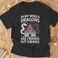Fantasy Book Bookish My World Dragons Friends Not Enemies T-Shirt Gifts for Old Men Fantasy Book Bookish My World Dragons Friends Not Enemies T-Shirt Gifts for Old Men