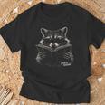 Feral But Literate Raccoon Reading Book Library Animal Meme T-Shirt Gifts for Old Men