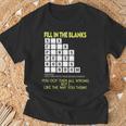 Fill In The Blanks Answers Sox Fork Pants Pulse Books Random T-Shirt Gifts for Old Men Fill In The Blanks Answers Sox Fork Pants Pulse Books Random T-Shirt Gifts for Old Men