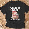 Fueled By Books And Iced Coffee Coffee Read Book Lover T-Shirt Gifts for Old Men