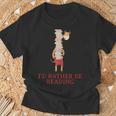 Giraffe Book Lovers I'd Rather Be ReadingShirt T-Shirt Gifts for Old Men Giraffe Book Lovers I'd Rather Be ReadingShirt T-Shirt Gifts for Old Men