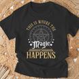 This Is Where Happens Magic Occult Mystic Book T-Shirt Gifts for Old Men
