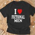 I Heart Love Fictional Men Book Movies Literature Reading T-Shirt Gifts for Old Men I Heart Love Fictional Men Book Movies Literature Reading T-Shirt Gifts for Old Men