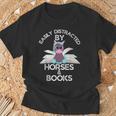 Horse Lovers Easily Distracted By Horses And Books T-Shirt Gifts for Old Men Horse Lovers Easily Distracted By Horses And Books T-Shirt Gifts for Old Men