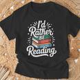 I'd Rather Be Reading Book Lover T-Shirt Gifts for Old Men
