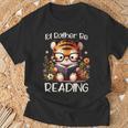 I'd Rather Be Reading Cute Tiger Book Lover Reader Bookworm T-Shirt Gifts for Old Men