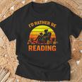 I'd Rather Be Reading Retro Book Lover Bookworm T-Shirt Gifts for Old Men