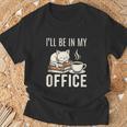 I’Ll Be In My Office Cat Coffee Book Reading Lover T-Shirt Gifts for Old Men