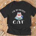 I'm An Indoor Cat I Drink Coffee Read Books Play Games T-Shirt Gifts for Old Men