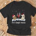 I'm Simple Woman Books Wine Golden Retriever Dog Lover Xmas T-Shirt Gifts for Old Men