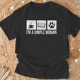I'm A Simple Woman Tea Books & Dogs Reading Lover T-Shirt Gifts for Old Men