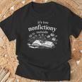 Its Too Nonfictiony Outside Book Lover Humor On Back T-Shirt Gifts for Old Men