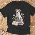 Jack Russell Terrier Bookworm Flowers Book Reading Books T-Shirt Gifts for Old Men Jack Russell Terrier Bookworm Flowers Book Reading Books T-Shirt Gifts for Old Men