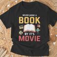 Never Judge A Book By It's Movie Reading T-Shirt Gifts for Old Men