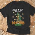 Just a Boy Who Loves Dragons And Books Reading Dragon T-Shirt Gifts for Old Men