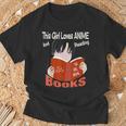 Just A Girl Who Loves Anime And Reading Books T-Shirt Gifts for Old Men
