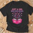 Just A Girl Who Loves Books Butterflies Reading T-Shirt Gifts for Old Men Just A Girl Who Loves Books Butterflies Reading T-Shirt Gifts for Old Men