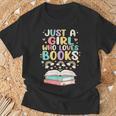 Just A Girl Who Loves Books Reading Bookworm & Read Book T-Shirt Gifts for Old Men