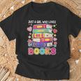 Just A Girl Who Loves Books Reading Library T-Shirt Gifts for Old Men