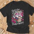 Just A Girl Who Loves Books And Wolves Cute Reading Nerd T-Shirt Gifts for Old Men