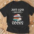 Just A Girl Who Loves Books Women Book Lovers Bookish Girls T-Shirt Gifts for Old Men