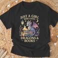 Just a Girl Who Loves Cute Dragons And Books T-Shirt Gifts for Old Men
