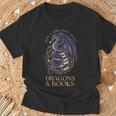 Just a Girl Who Loves Dragons & Books Women Dragon Bookish T-Shirt Gifts for Old Men