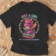 Just A Girl Who Loves Dragons And Books Reading Bookworm T-Shirt Gifts for Old Men